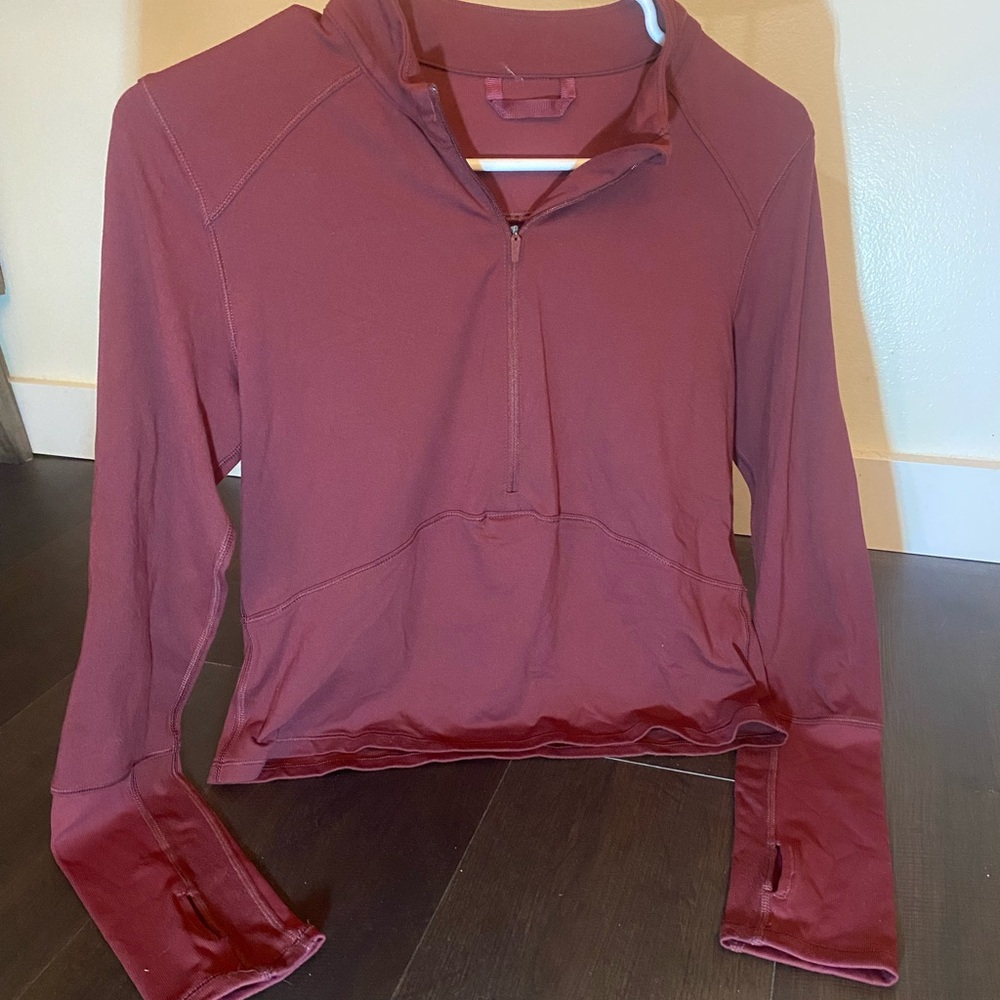 Women's Burgundy Half-Zip Top